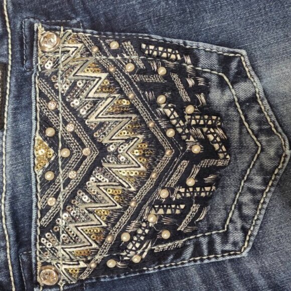 Miss Me Womens Size 27 Mid-rise Bootcut Denim Blue Jeans MP73228 - Picture 4 of 6